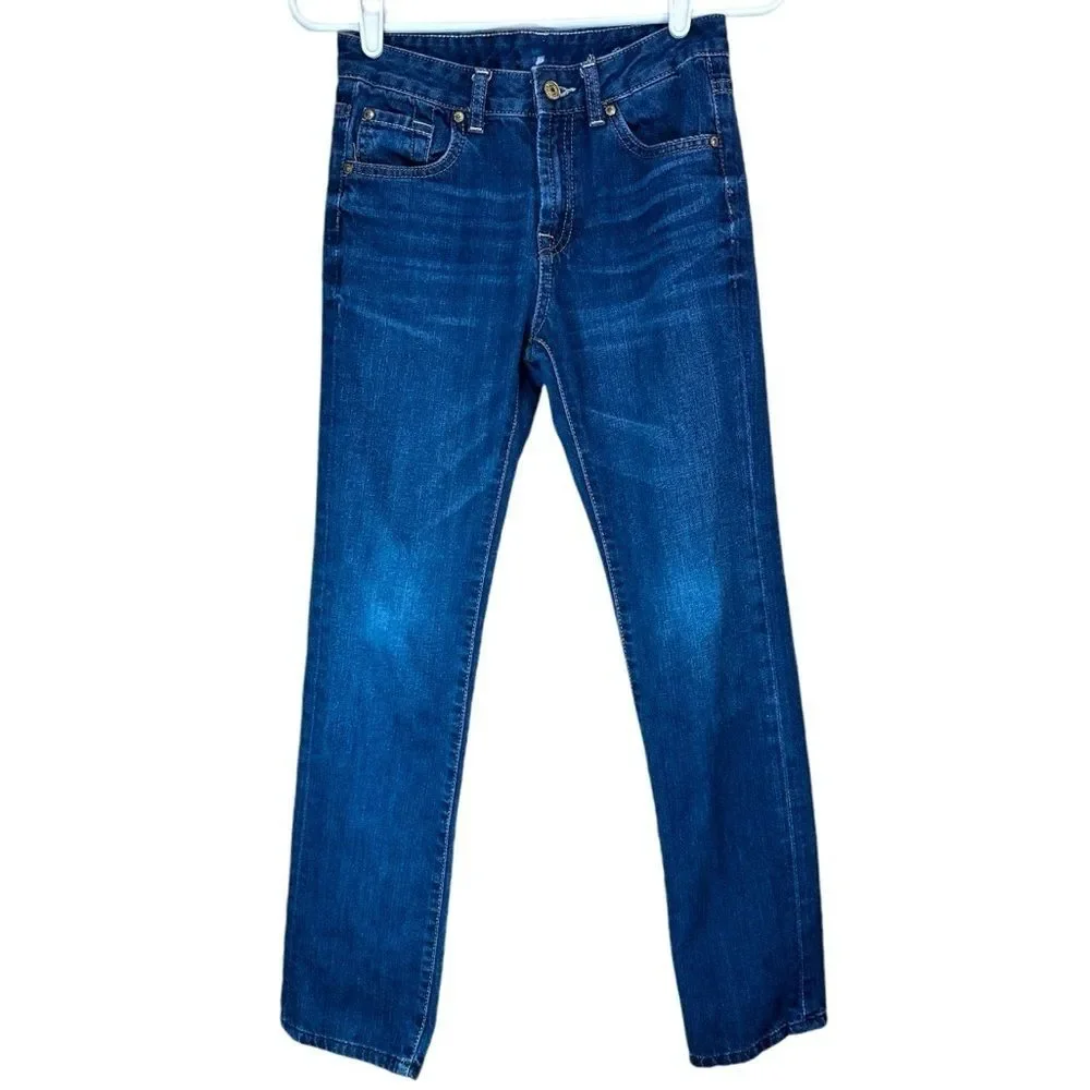 7 For All Mankind Slimmy Straight Leg Jeans Blue Size 12 Preppy Streetwear